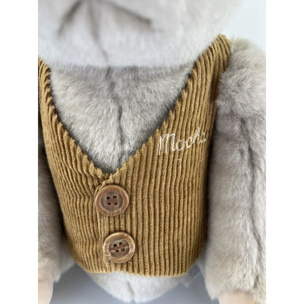 Vintage Dakin Teddy Bear Plush Stuffed Animal Mocha Corduroy Vest #24794 Plushie